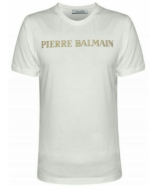 Balmain Paris T-Shirt Pierre Balmain T-shirt Logo Baumwolle Shirt Top Tee günstig online kaufen