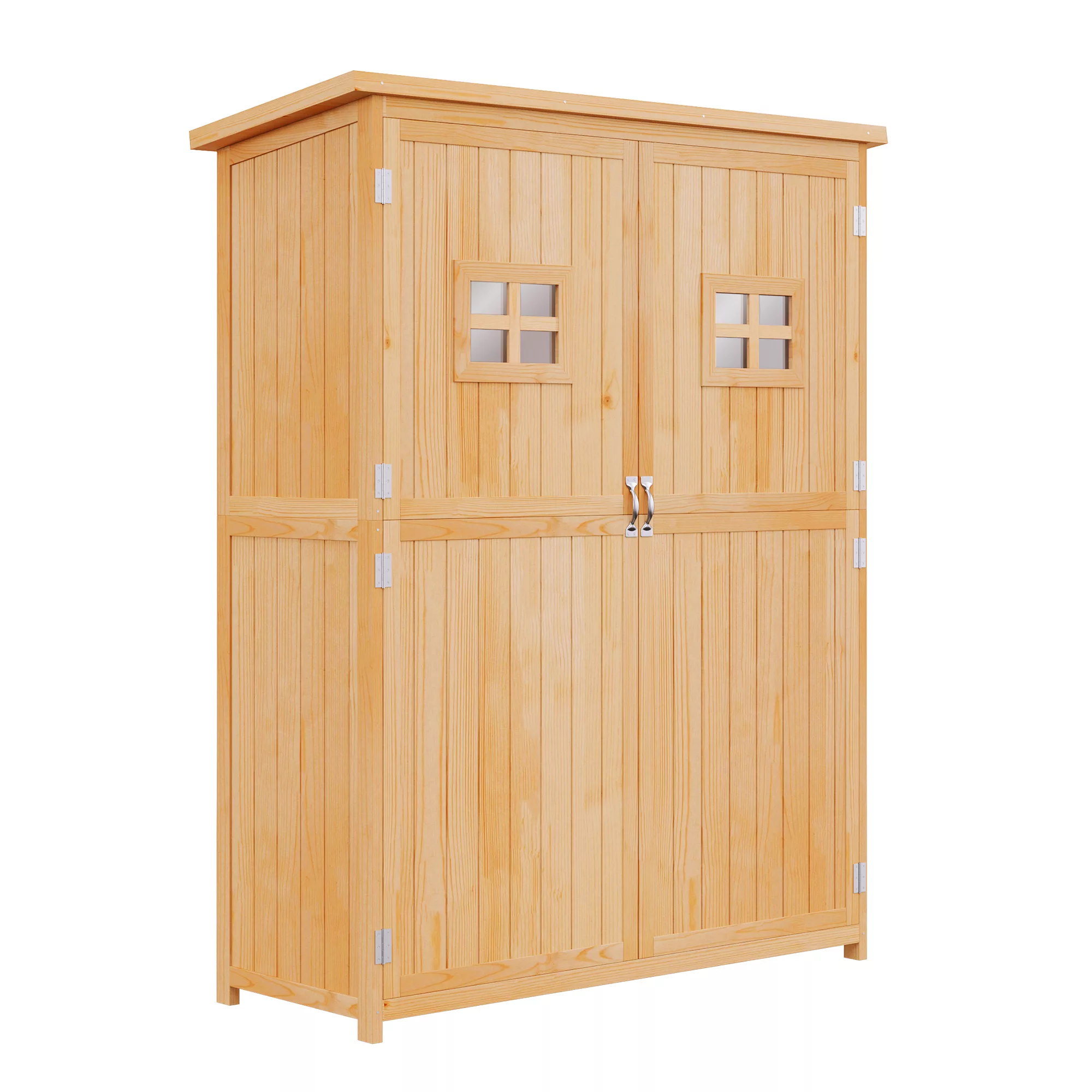 Outsunny Gartenschrank Holz Geräteschuppen Pultdach 127,5x50x164cm, Geräteh günstig online kaufen