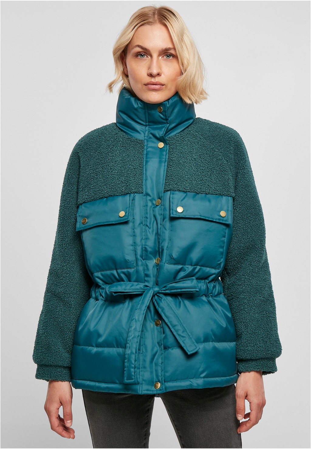 URBAN CLASSICS Winterjacke "Damen Ladies Sherpa Mix Puffer Jacket", (1 St.) günstig online kaufen
