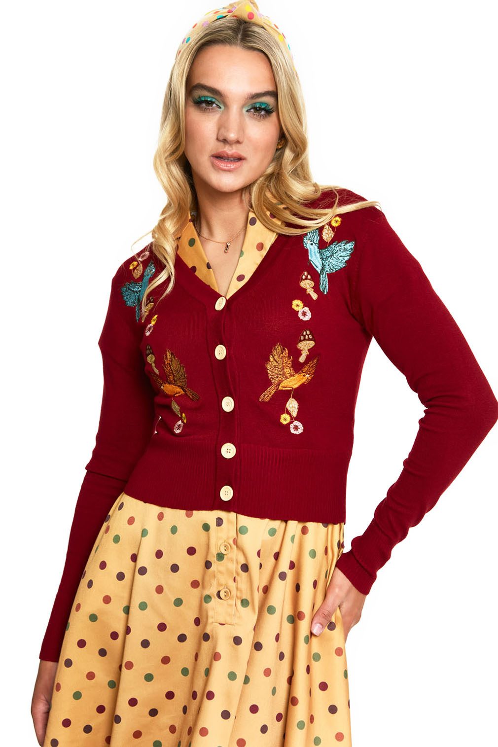 Voodoo Vixen Strickjacke Red Woodland Cardigan günstig online kaufen