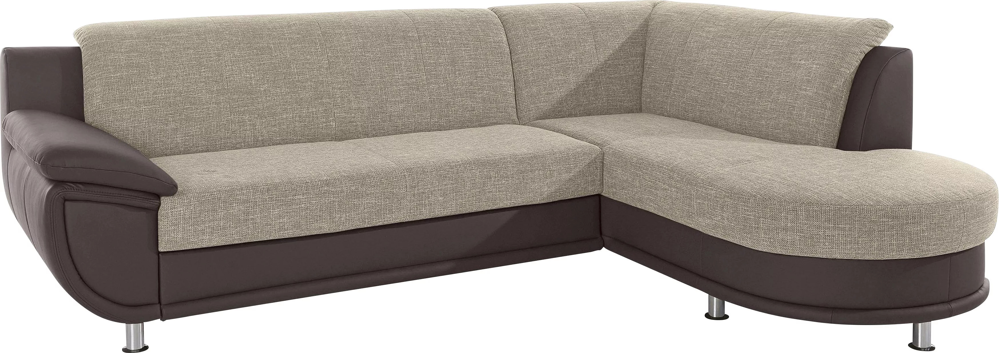 TRENDMANUFAKTUR Ecksofa »Rondo 3, zeitlos und bequem, Materialmix, breite A günstig online kaufen