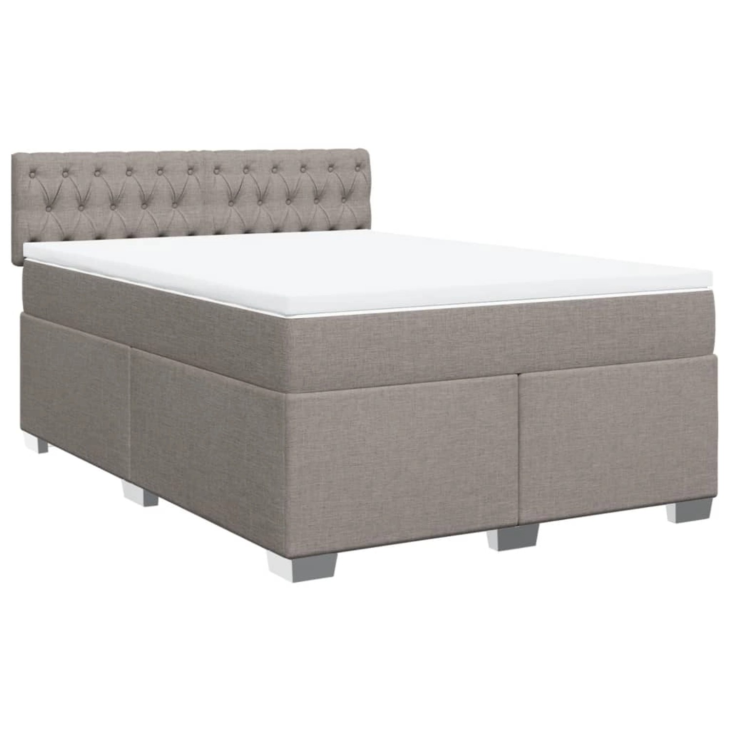 vidaXL Boxspringbett, Boxspringbett mit Matratze Taupe 160x200 cm Stoff günstig online kaufen