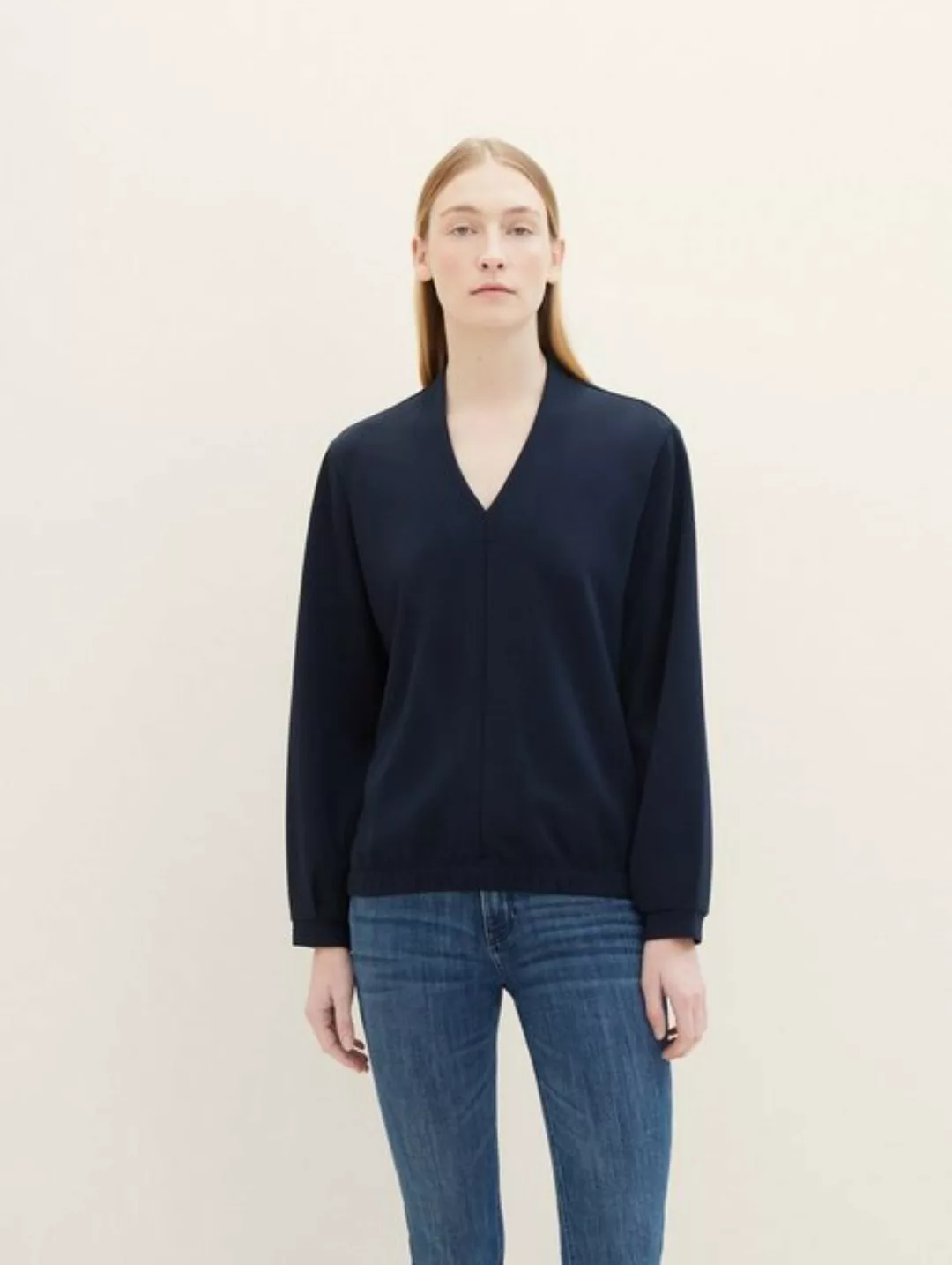 TOM TAILOR Sweatshirt Sweatshirt mit V-Ausschnitt günstig online kaufen