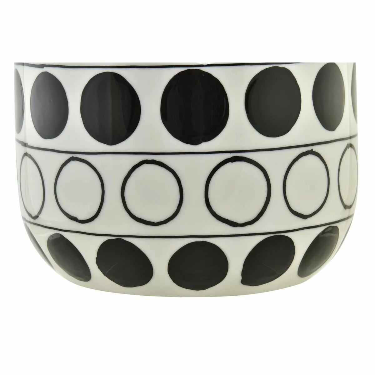 Vase Dkd Home Decor Porzellan Schwarz Weiß Moderne Kreise (16 X 16 X 18 Cm) günstig online kaufen