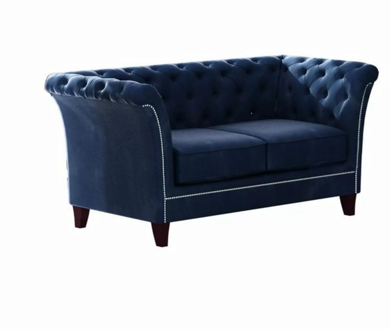 S-Style Möbel Chesterfield-Sofa Rainsburg 2-Sitzer aus Samt-Stoff mit Holzf günstig online kaufen