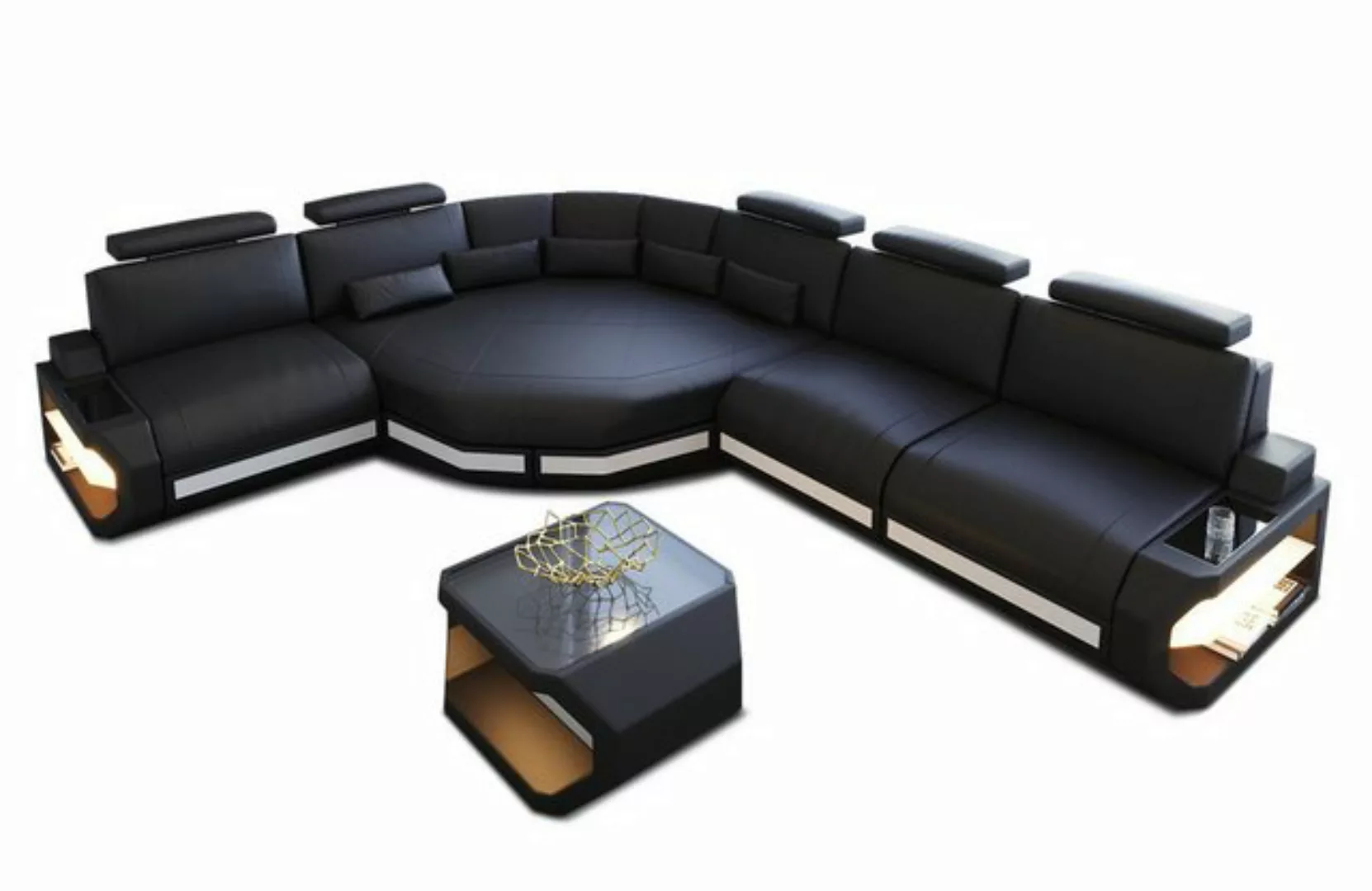 Sofa Dreams Ecksofa Asti, Couch, L Form Ledersofa mit LED, Designersofa günstig online kaufen