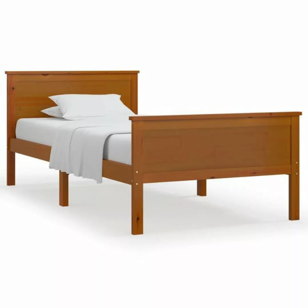 furnicato Bett Massivholzbett Honigbraun Kiefernholz 100x200 cm günstig online kaufen