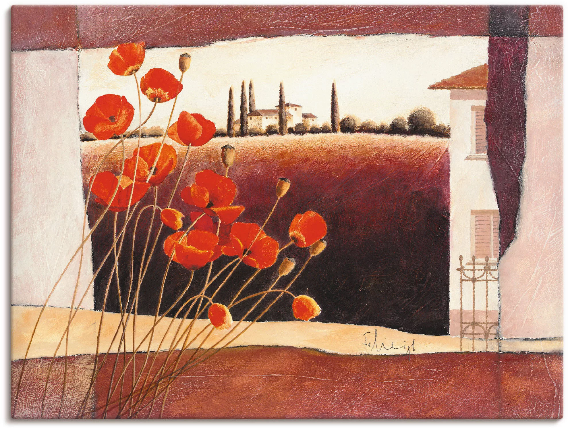 Artland Wandbild "Stillleben mit Sonnenblumen", Blumen, (1 St.), als Leinwa günstig online kaufen