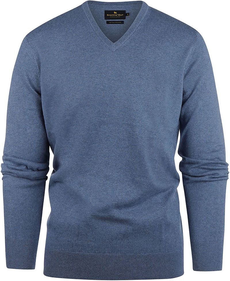 Steppin' Out Pullover Cotton Cashmere V-Ausschnitt Indigo Blau - Größe S günstig online kaufen