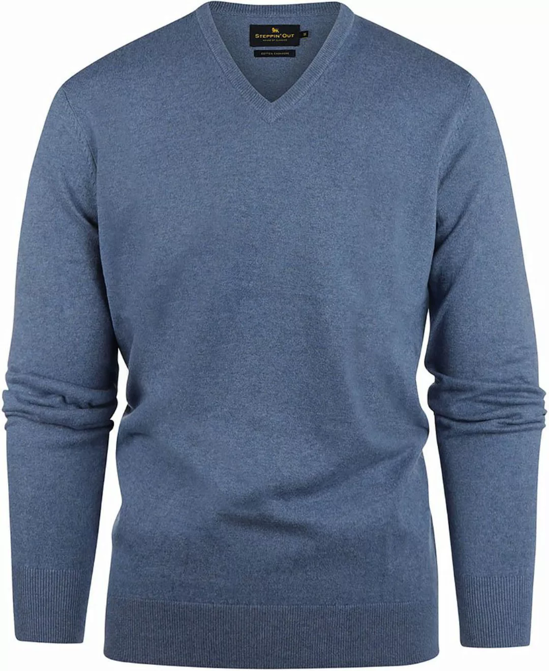 Steppin' Out Pullover Cotton Cashmere V-Ausschnitt Indigo Blau - Größe L günstig online kaufen