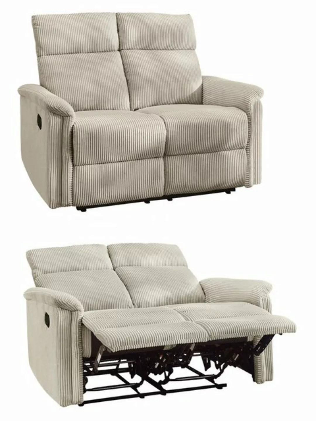 luma-home 2-Sitzer 15505, Sofa mit halbautomatischer Relaxfunktion 127 cm b günstig online kaufen