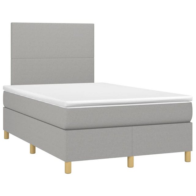 vidaXL Bett Boxspringbett mit Matratze Hellgrau 120x190 cm Stoff günstig online kaufen