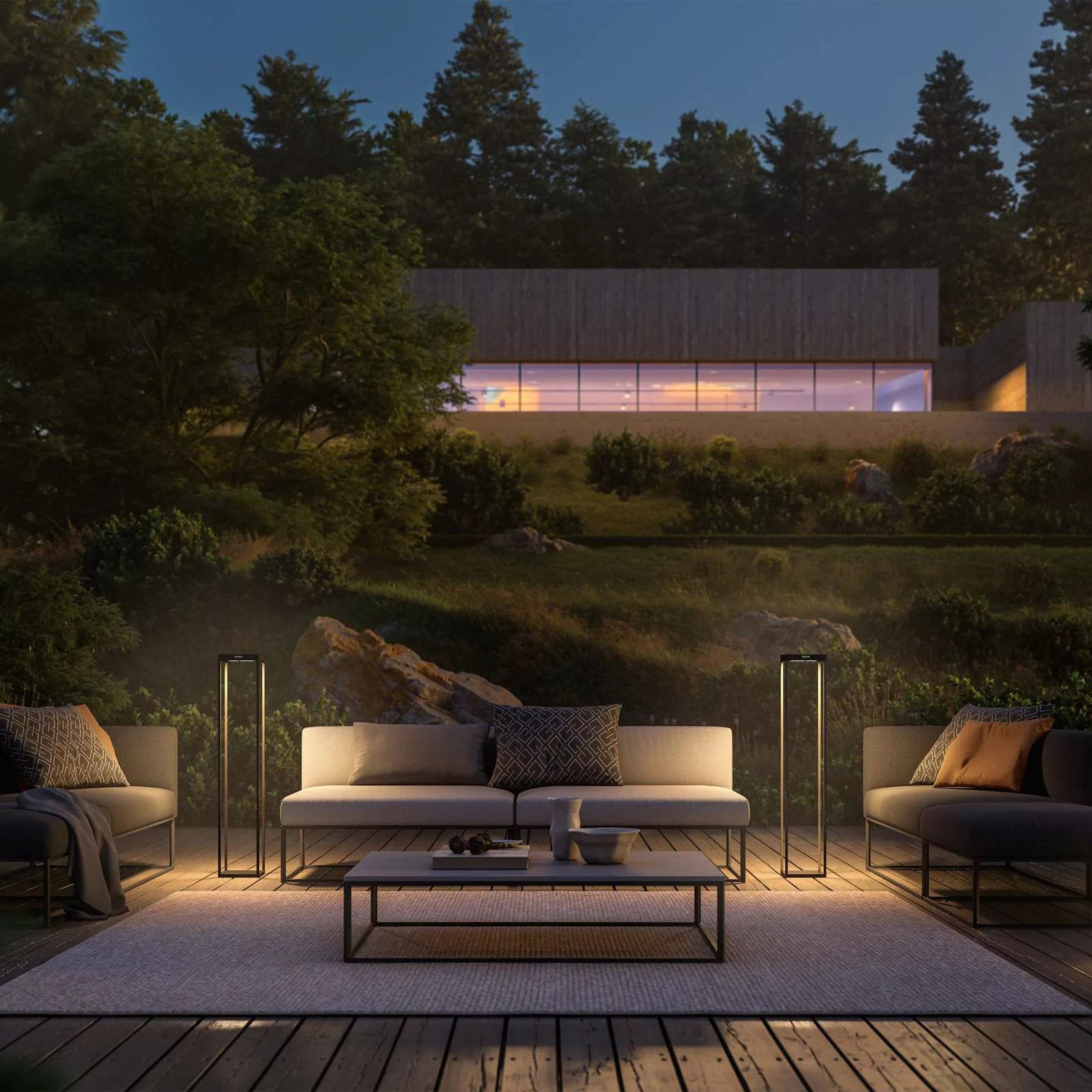 KLEWE LED-Solarlampe RADIA MEGA, anthrazit, 110 cm, Alu IP65 günstig online kaufen