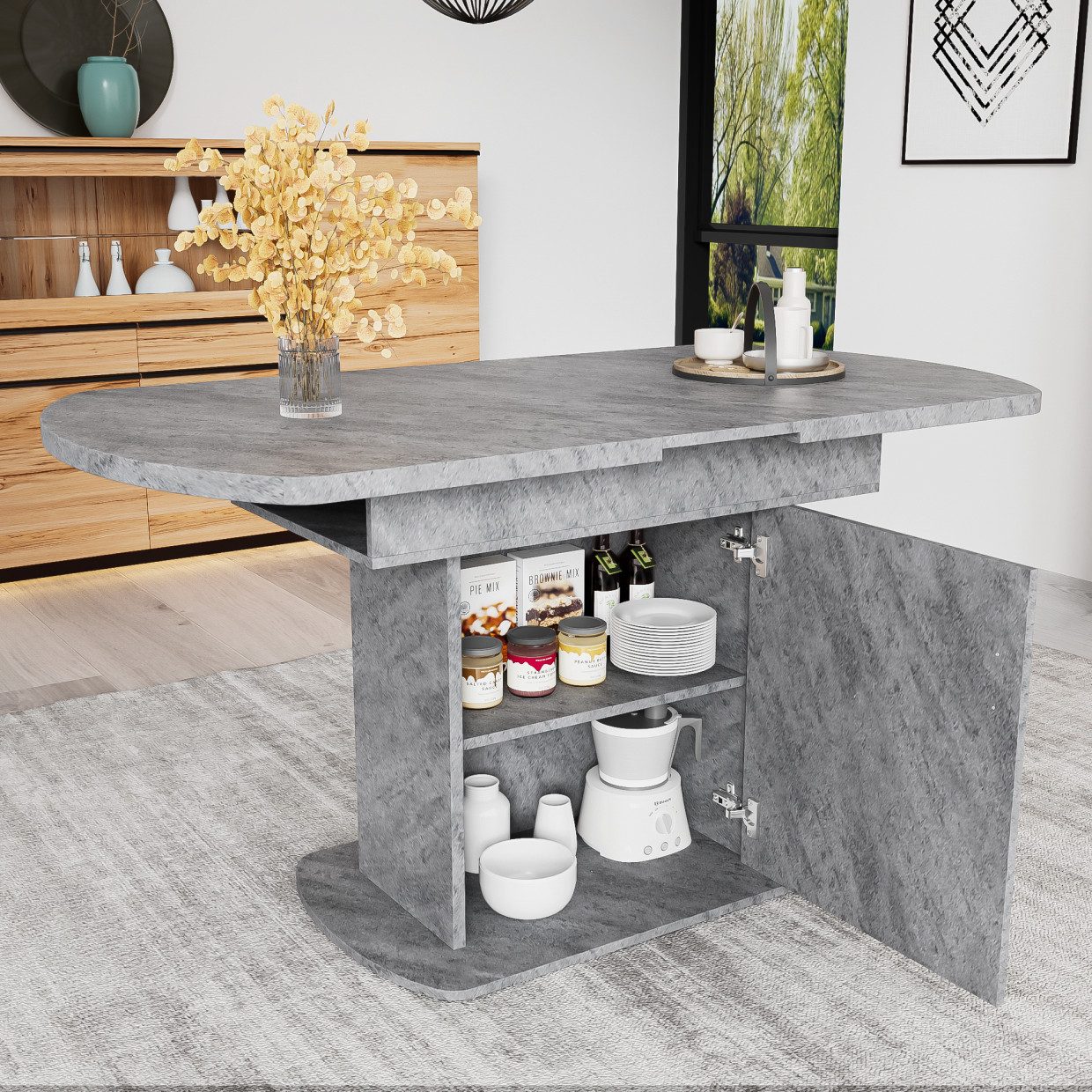 HAUSS SPOLE Esstisch 110/130x70x75cm, Ausziehbarer ovaler günstig online kaufen