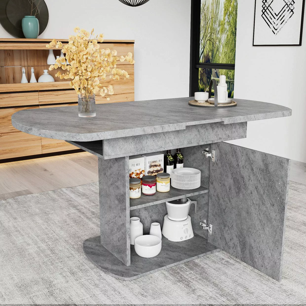 HAUSS SPOLE Esstisch 110/130x70x75cm, Ausziehbarer ovaler günstig online kaufen