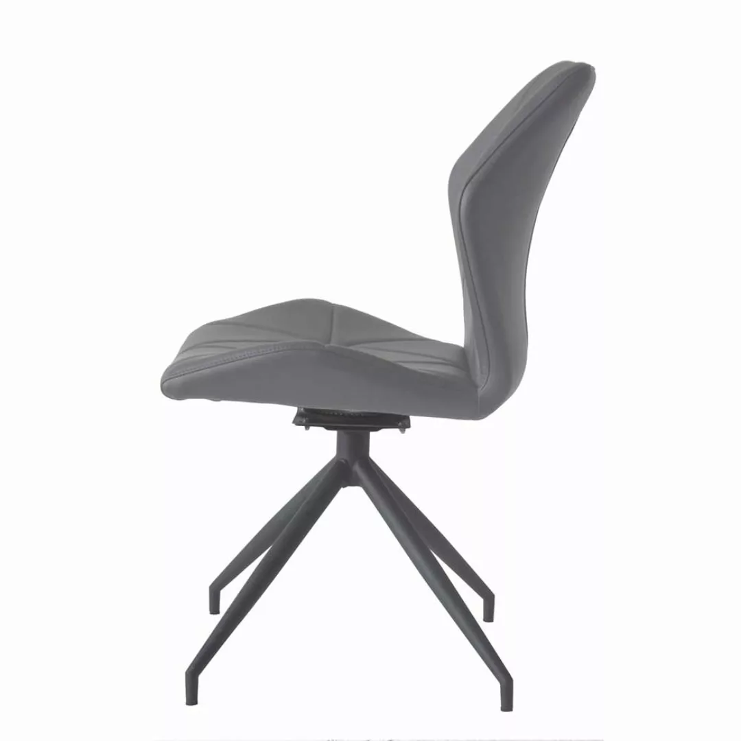Drehbare Esstischstühle aus Kunstleder Grau (2er Set) günstig online kaufen