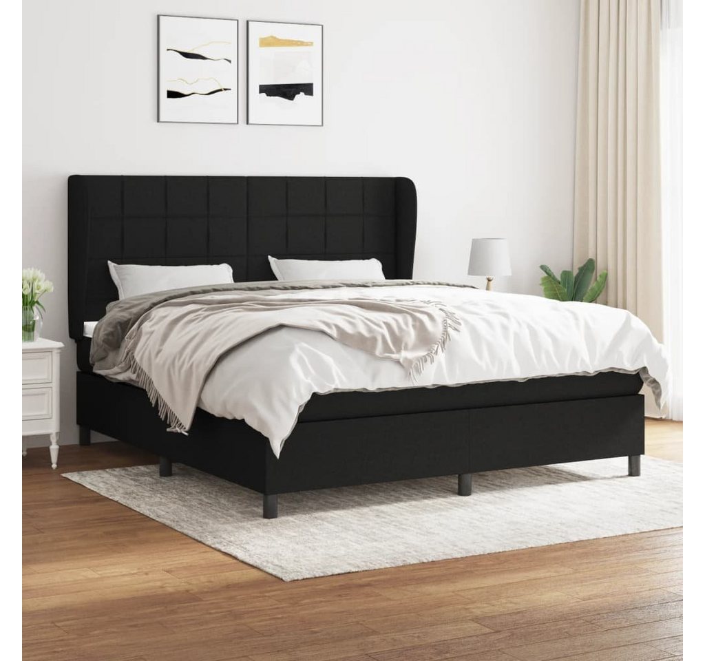 furnicato Bett Boxspringbett mit Matratze Schwarz 160x200 cm Stoff günstig online kaufen