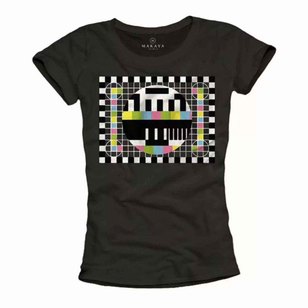 MAKAYA T-Shirt Damen Top Testbild Nerd Motiv Aufdruck Print Druck Damenshir günstig online kaufen