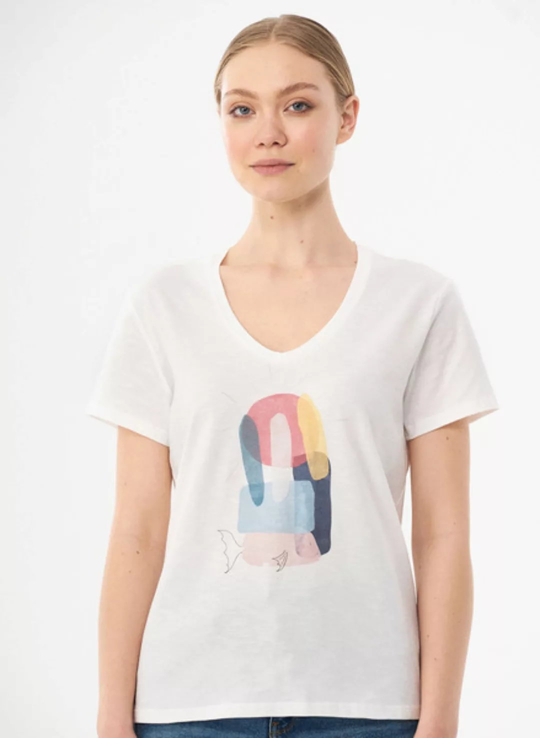 Damen T-shirt Aus Bio-baumwolle Mit Print günstig online kaufen