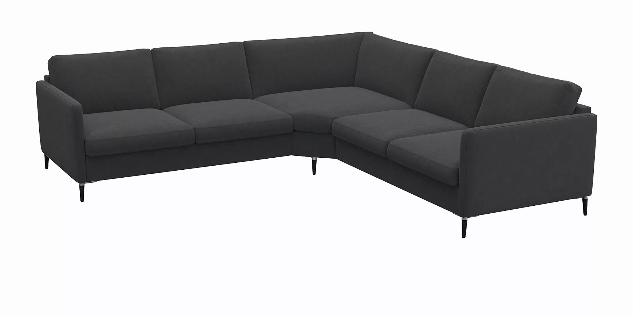 FLEXLUX Ecksofa »Fiore«, schmale Armlehnen, Kaltschaum, Füße Alu+schwarz günstig online kaufen