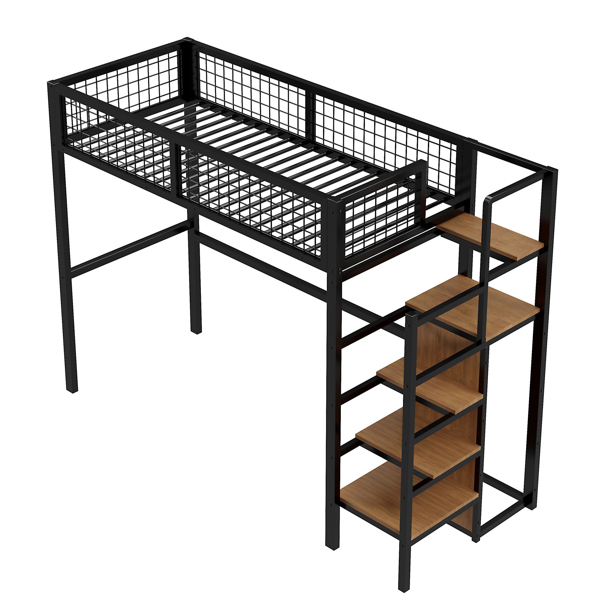 OKWISH Metallbett Kinderbett Einzelbett Stauraumbett Funktionsbett günstig online kaufen