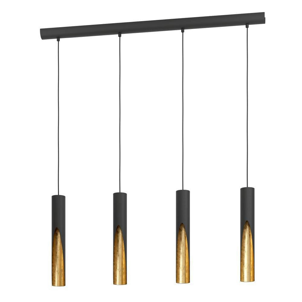 LED-Hängeleuchte Barbotto in Schwarz/Gold, 4fl. günstig online kaufen
