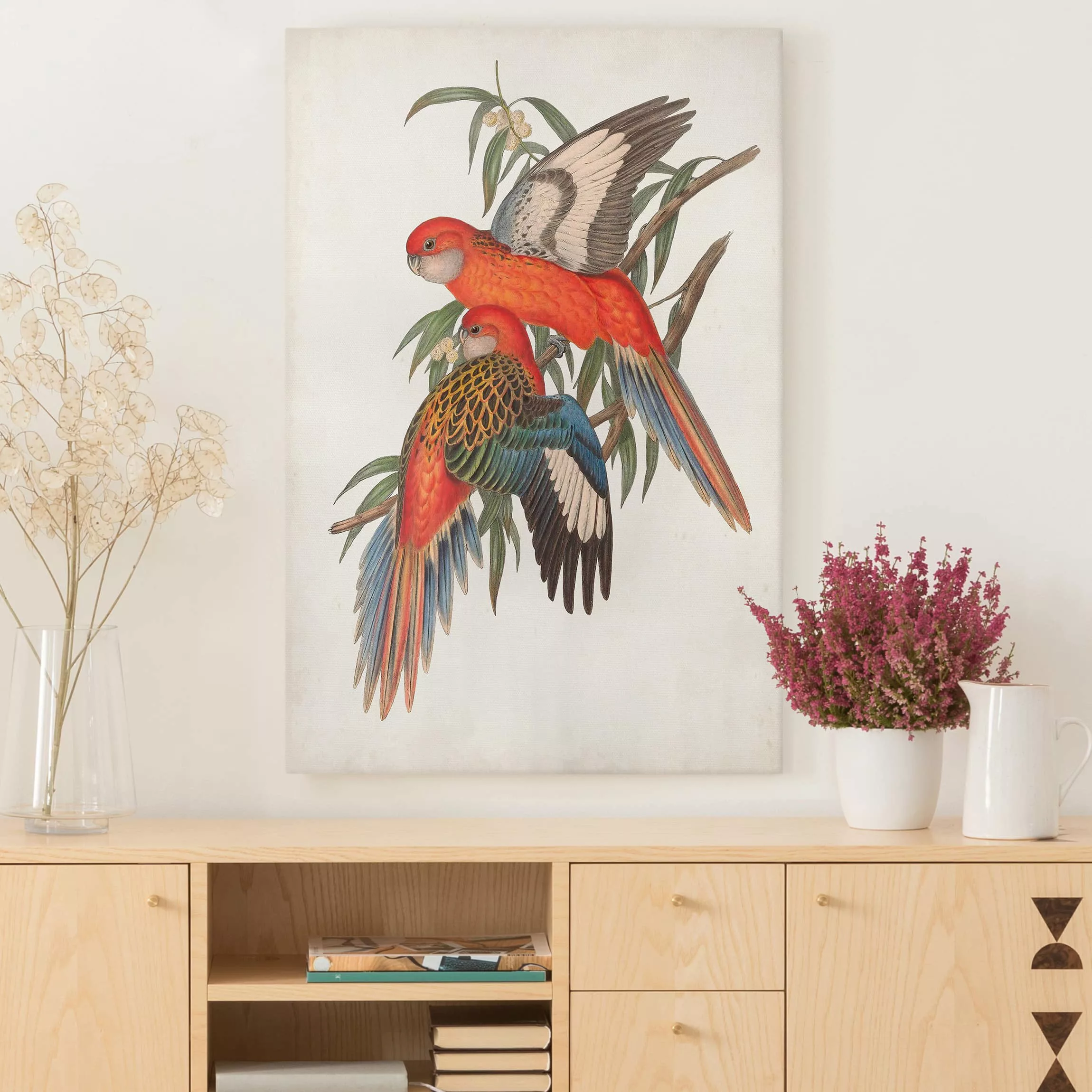 Leinwandbild Tiere - Hochformat Tropische Papageien I günstig online kaufen