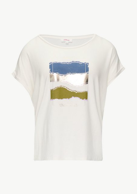 s.Oliver Kurzarmshirt T-Shirt aus Viskosestretch mit Frontprint günstig online kaufen