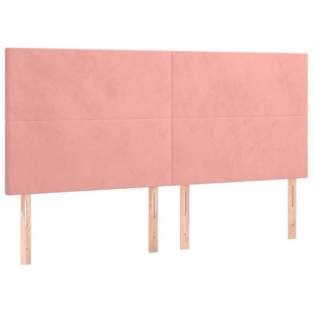 vidaXL Bett, Kopfteile 4 Stk. Rosa 80x5x78/88 cm Samt günstig online kaufen