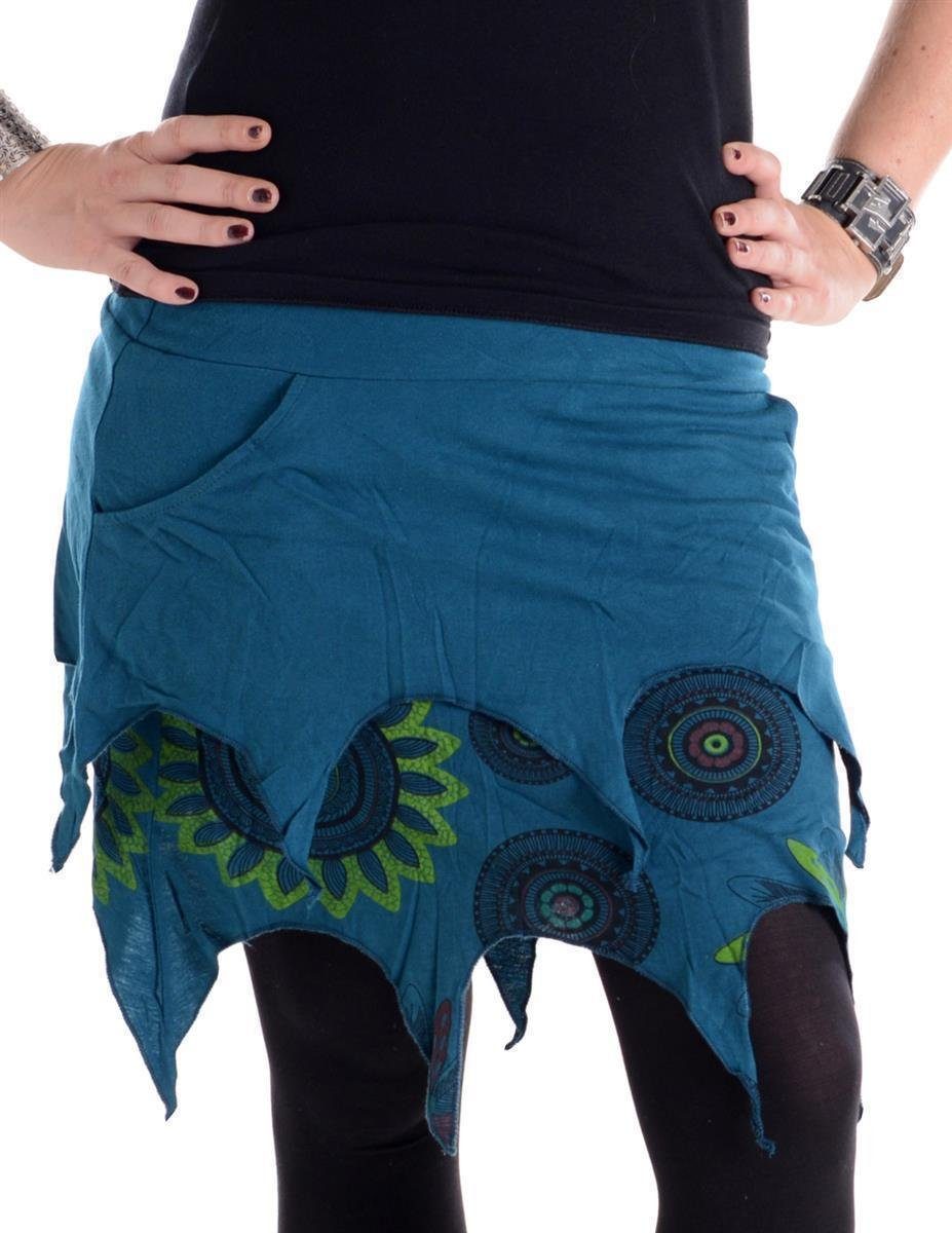 Vishes Zipfelrock Lagenlook Minirock aus Baumwolle günstig online kaufen