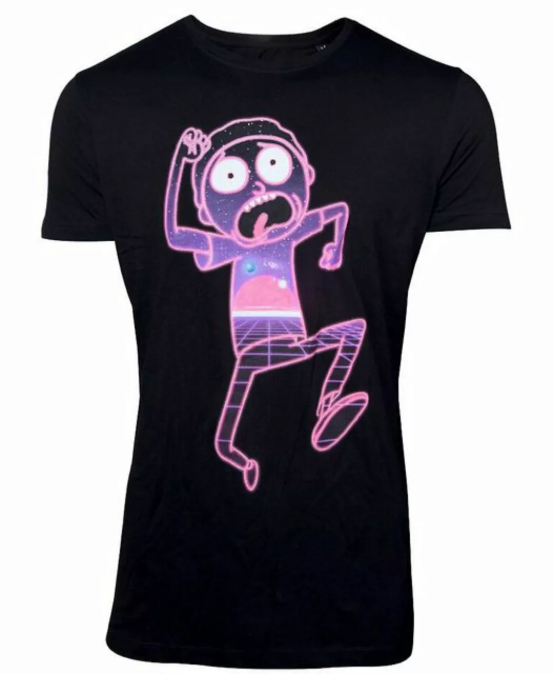 Rick and Morty Print-Shirt Rick & Morty T-Shirt Schwarz Neon Herren S M L X günstig online kaufen