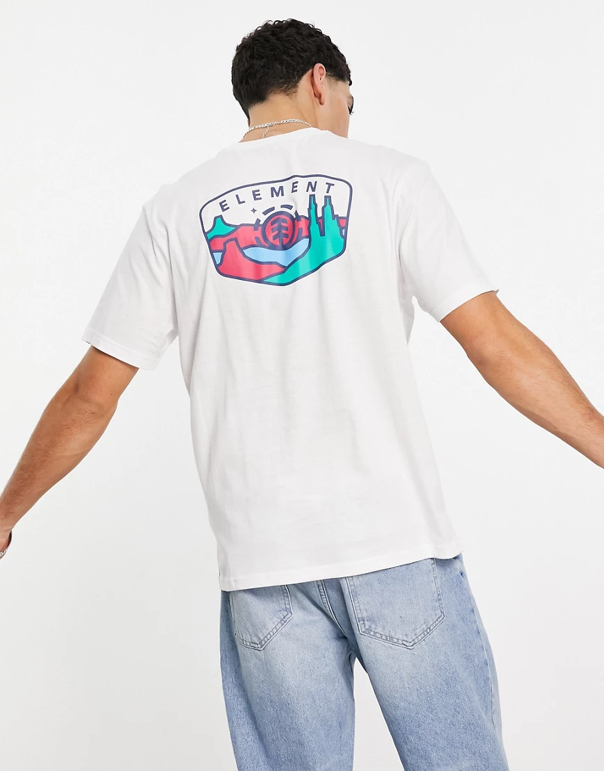 Element – Navio – T-Shirt in Weiß mit Rückenprint günstig online kaufen