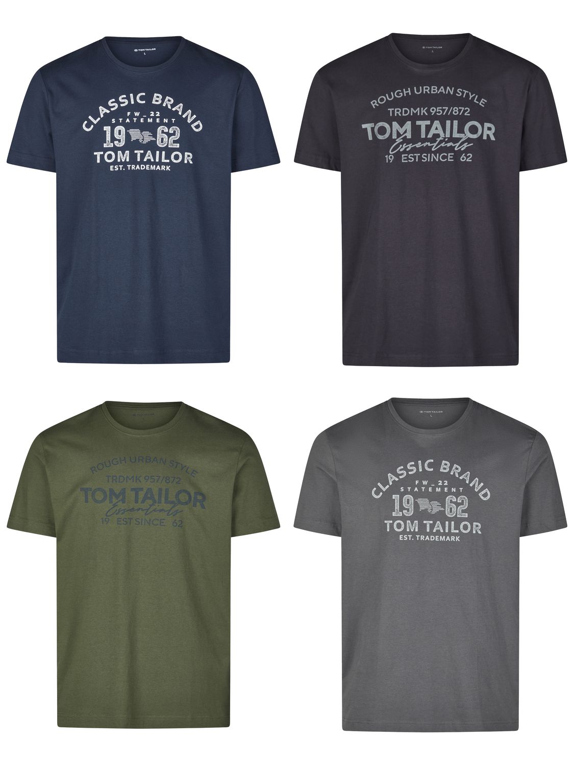 Tom Tailor Tshirt Herren Baumwolle Regular Fit 4er Pack Set günstig online kaufen