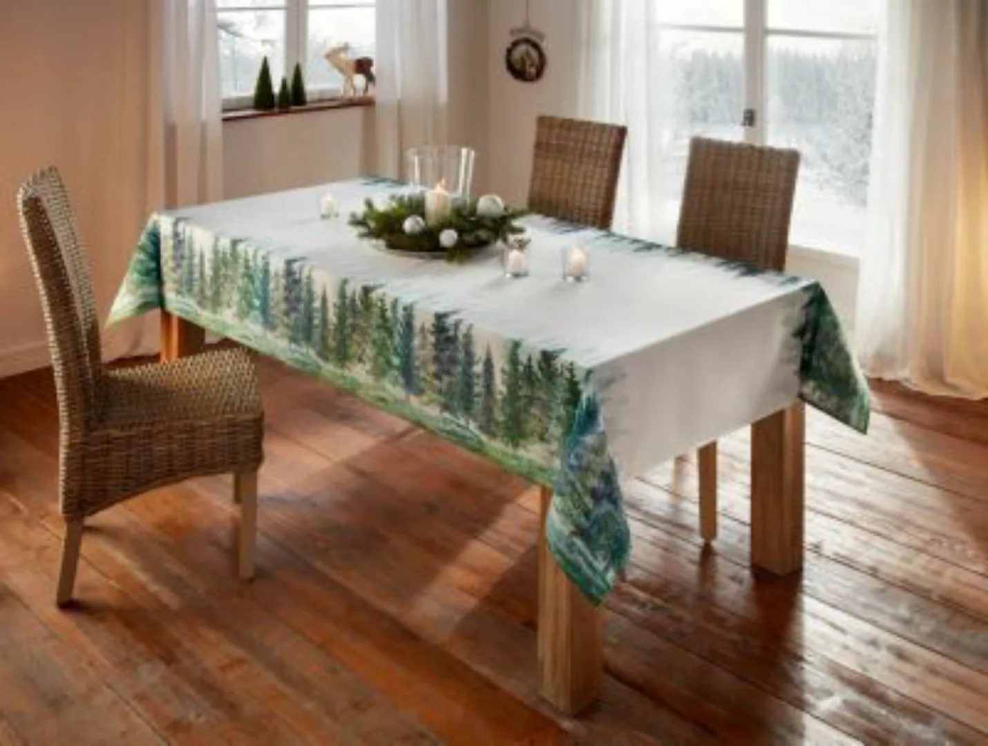 HOME Living Tafeldecke Tannenwald Tischdecken bunt günstig online kaufen