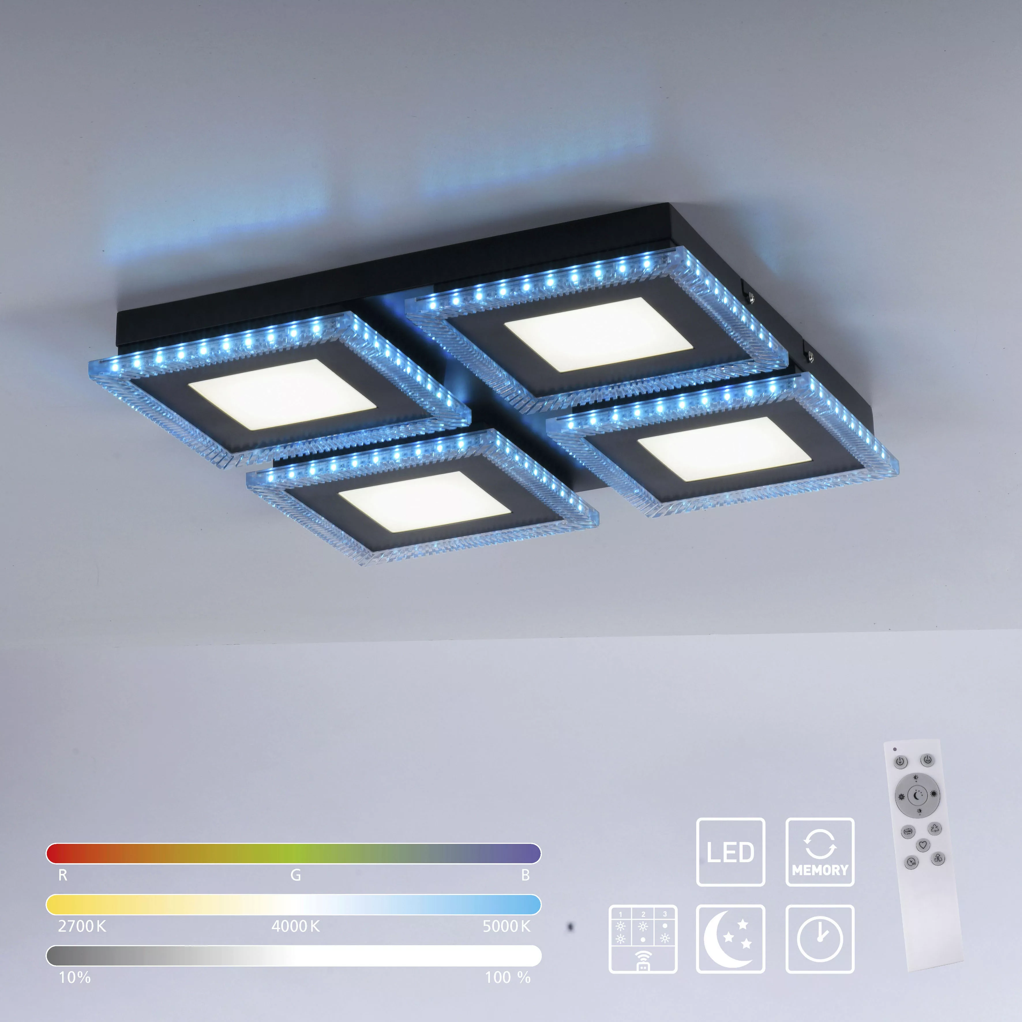 JUST LIGHT LED Deckenleuchte »ACRI«, 2 flammig, Leuchtmittel LED-Board-LED- günstig online kaufen