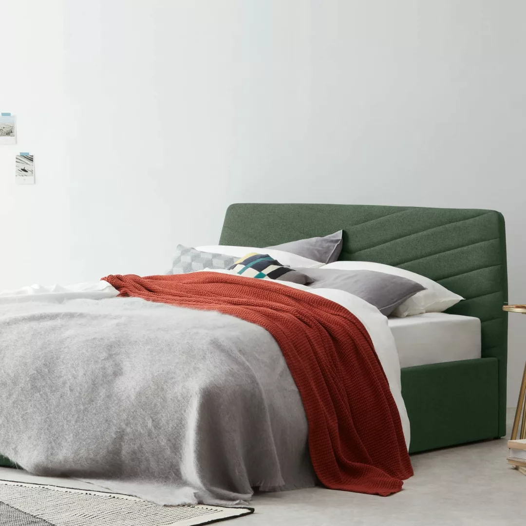 Lex Polsterbett mit Bettkasten (160 x 200 cm), Maigruen - MADE.com günstig online kaufen
