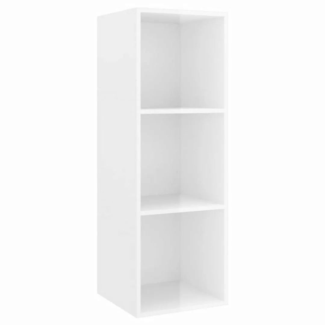 vidaXL TV-Schrank TV-Wandschrank Hochglanz-Weiß 37x37x107 cm Spanplatte günstig online kaufen