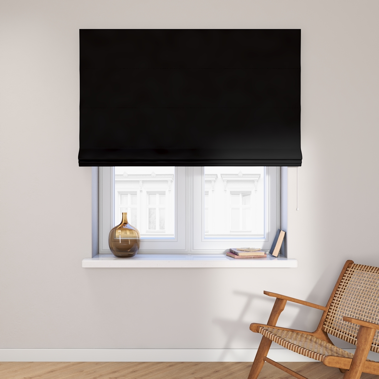 Dekoria Raffrollo Capri, schwarz, 50 x 60 cm günstig online kaufen