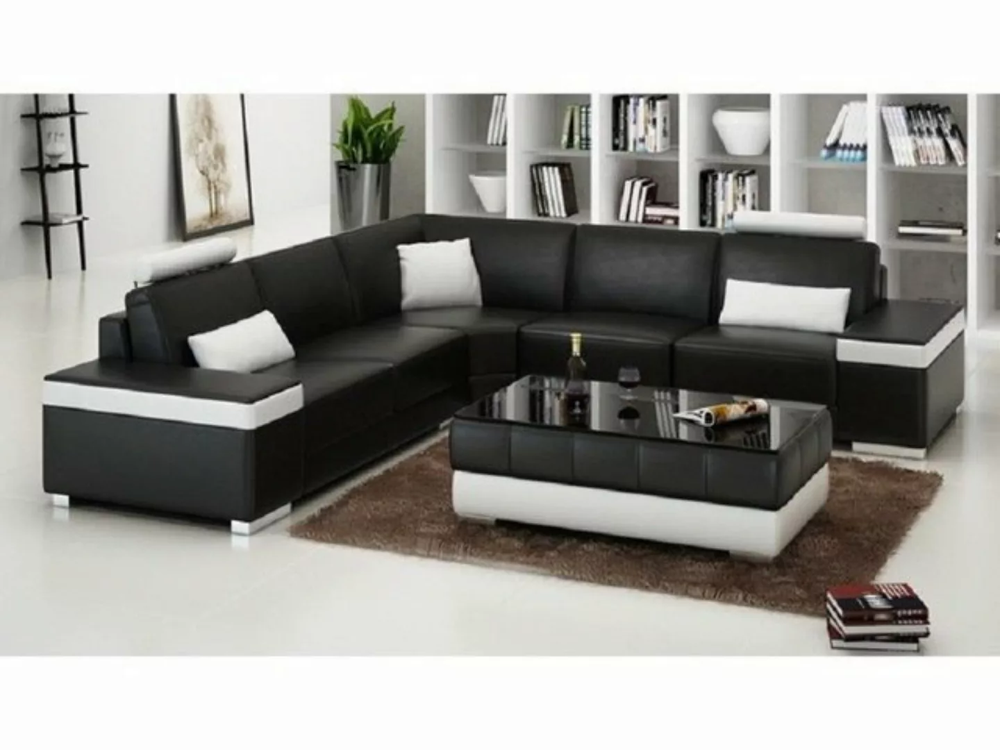 JVmoebel Ecksofa, L-Form Ledersofa Polster Sitz Couch Ecksofa Sofa Couch Wo günstig online kaufen