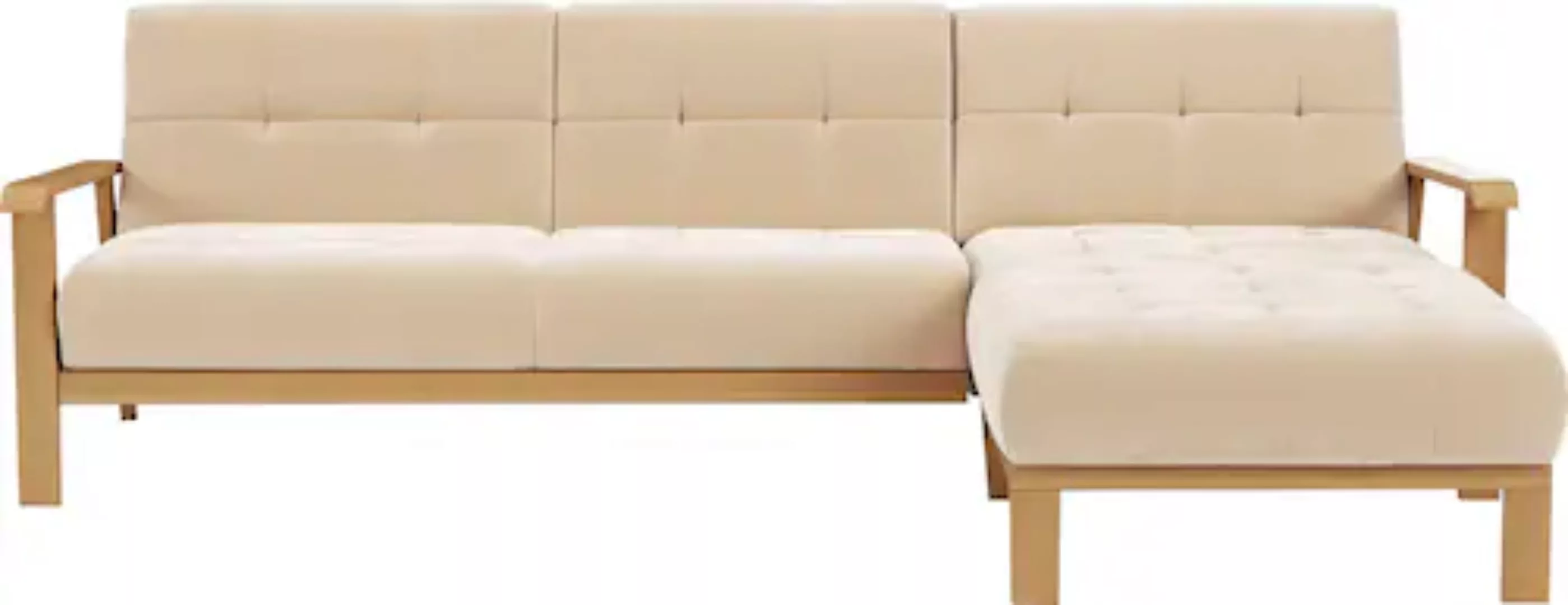 sit&more Ecksofa "Billund L-Form", Armlehnen aus eichefarbigem Buchenholz, günstig online kaufen