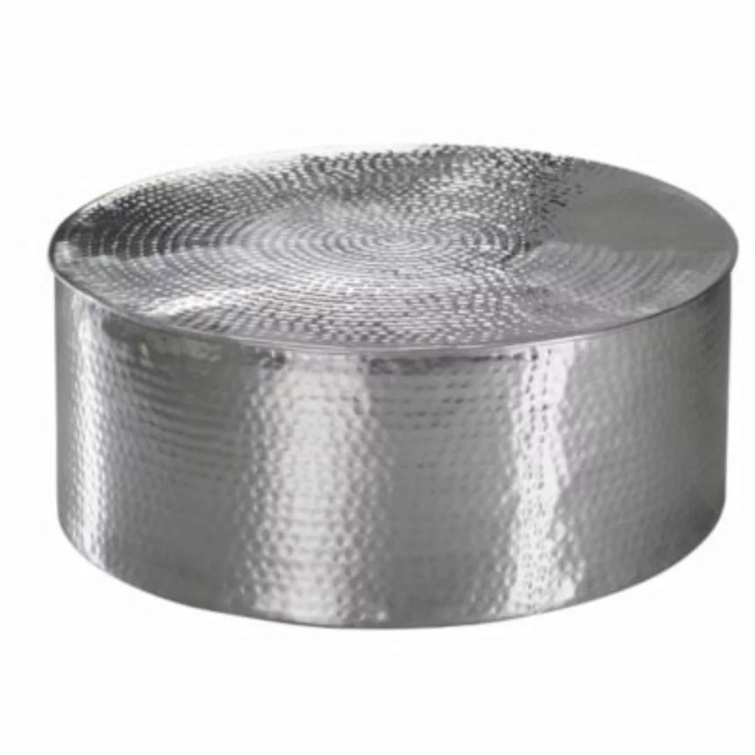 FineBuy Couchtisch Aluminium Hammerschlag 75 x 75 x 31 cm (LxBxH) silber günstig online kaufen