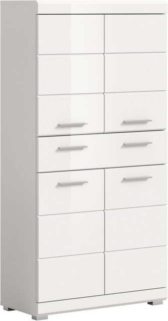 xonox.home Midischrank weiß hochglanz tiefzieh B/H/T: 74x141x31 cm günstig online kaufen