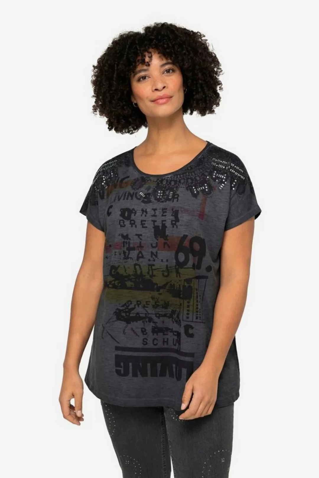 Angel of Style Rundhalsshirt T-Shirt oversized Schrift-Motiv Rundhalsaussch günstig online kaufen