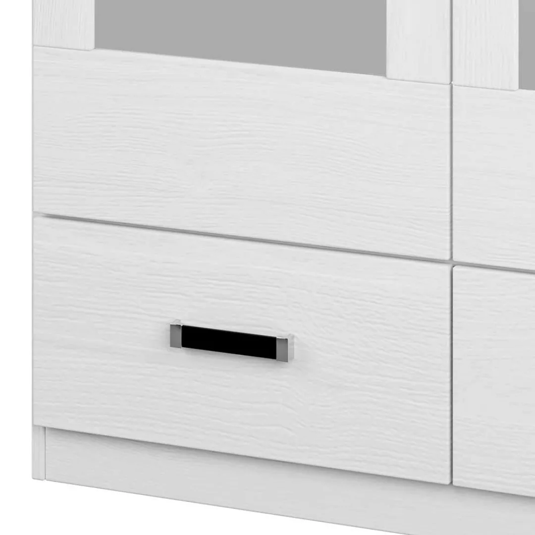 Spiegeltüren Kleiderschrank in Weiß Pinie furniert günstig online kaufen