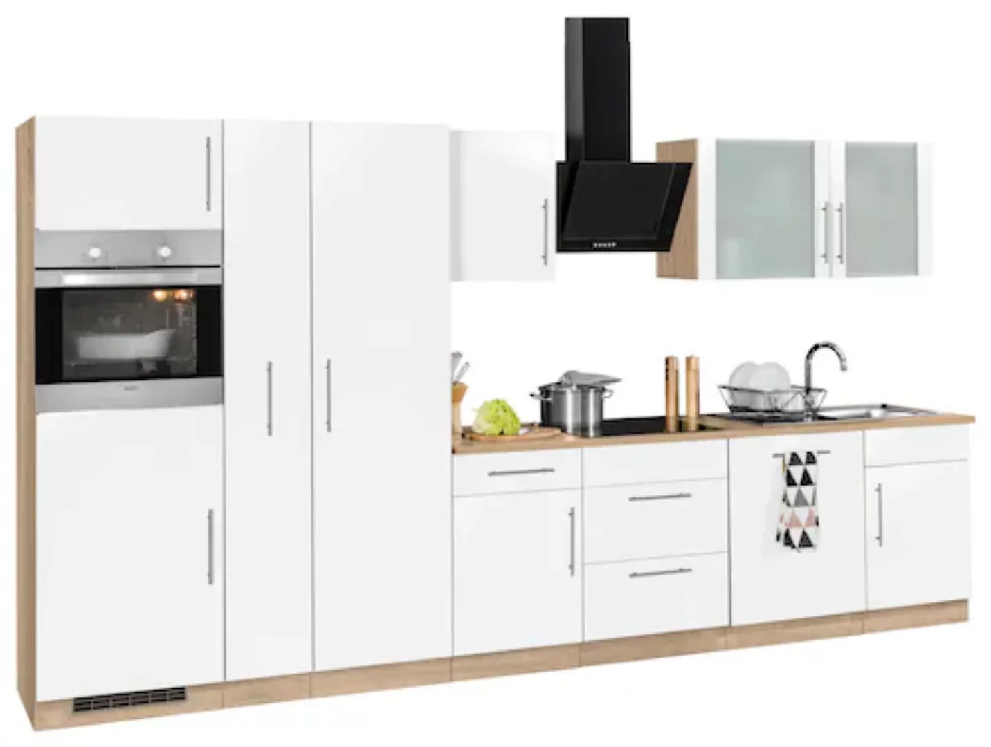 wiho Küchen Küchenzeile »Cali«, mit E-Geräten, Breite 360 cm günstig online kaufen