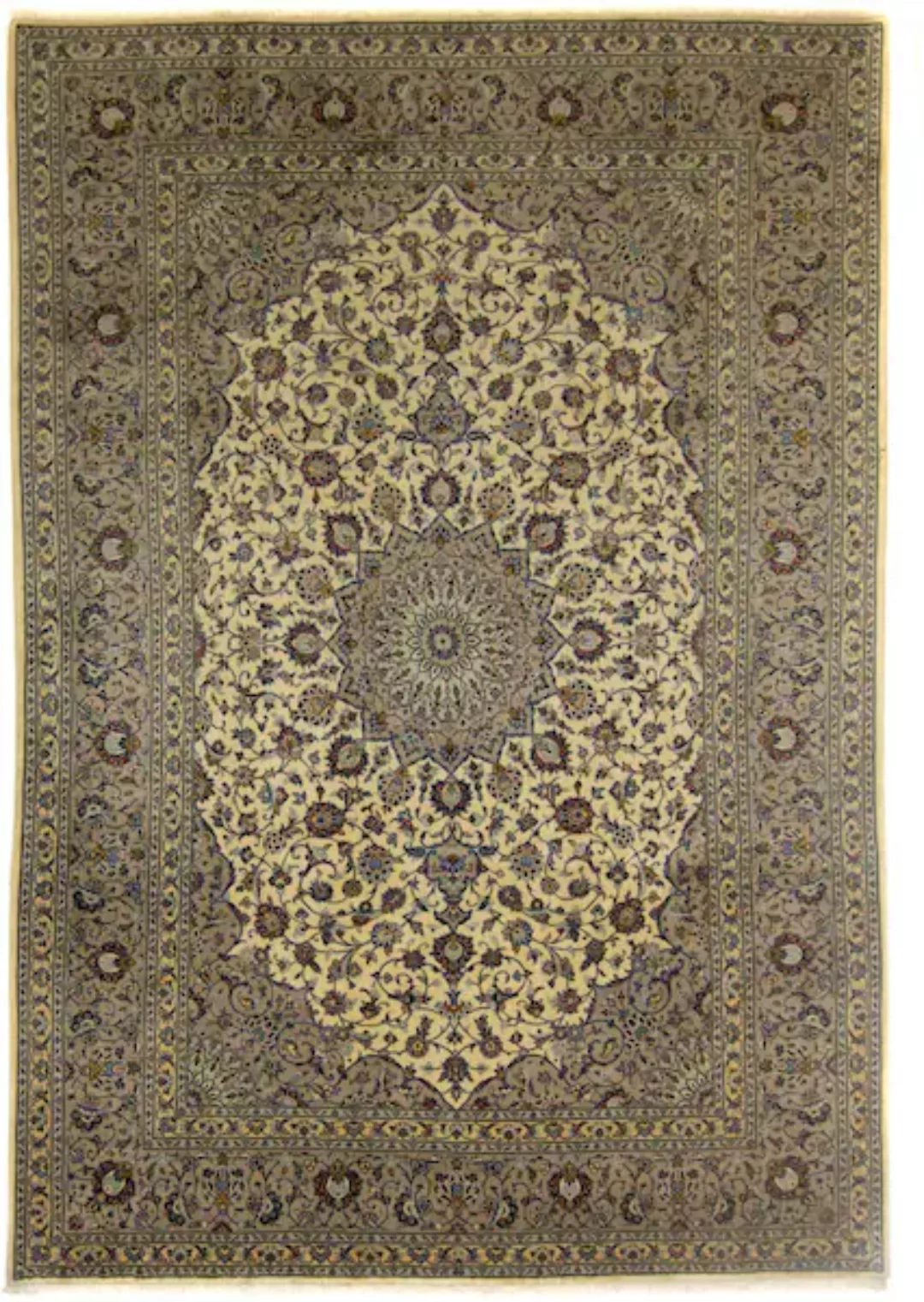 morgenland Wollteppich »Keshan Medaillon Beige chiaro 347 x 250 cm«, rechte günstig online kaufen