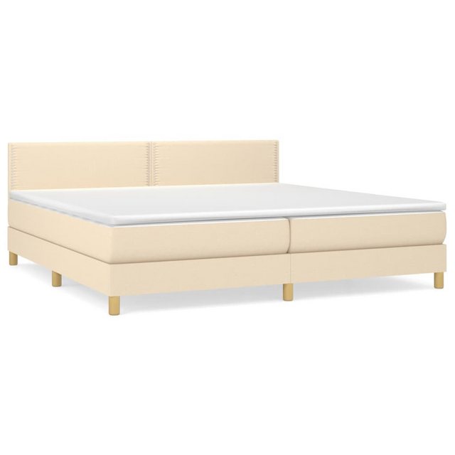 vidaXL Boxspringbett Boxspringbett mit Matratze Creme 200x200 cm Stoff Bett günstig online kaufen