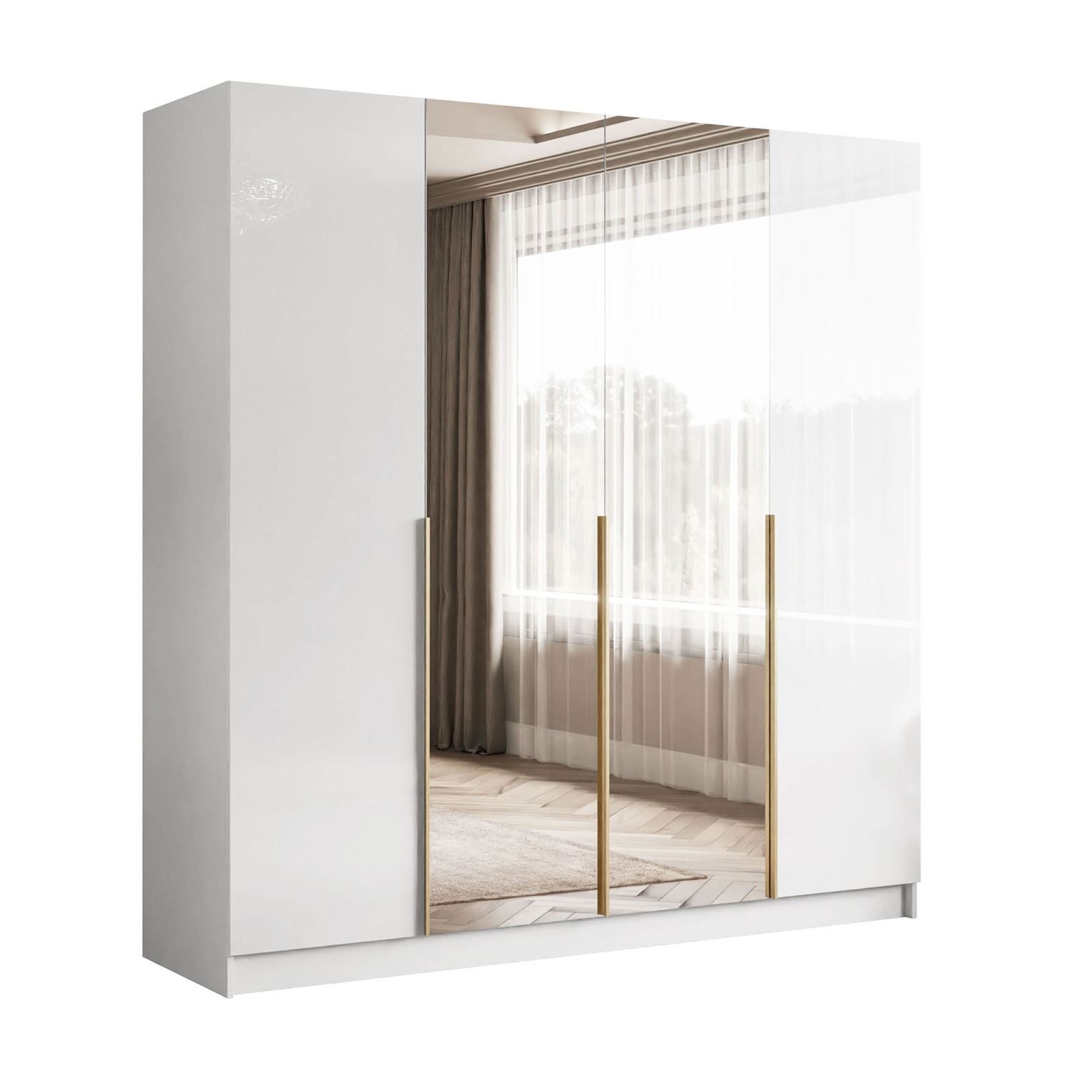 Lookway Kleiderschrank AUREL 4D in Weiß günstig online kaufen