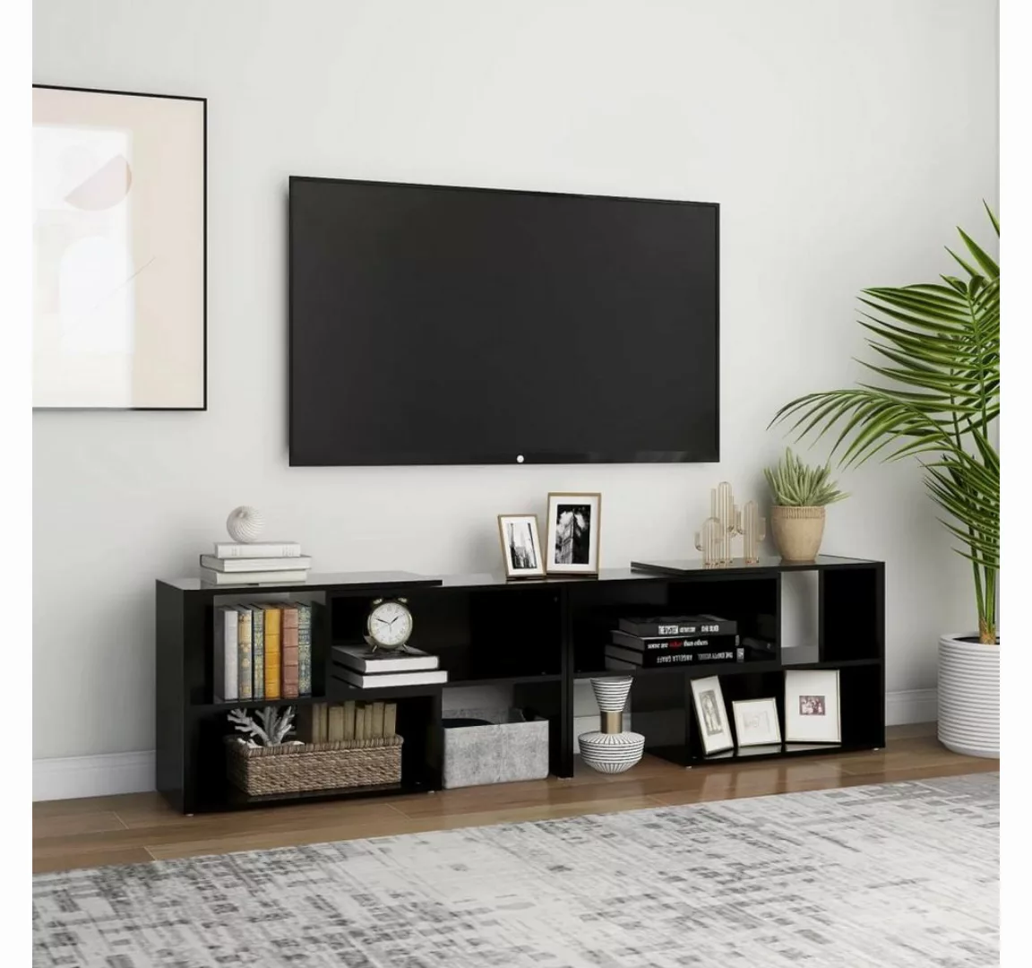 furnicato TV-Schrank Schwarz 149x30x52 cm Holzwerkstoff günstig online kaufen