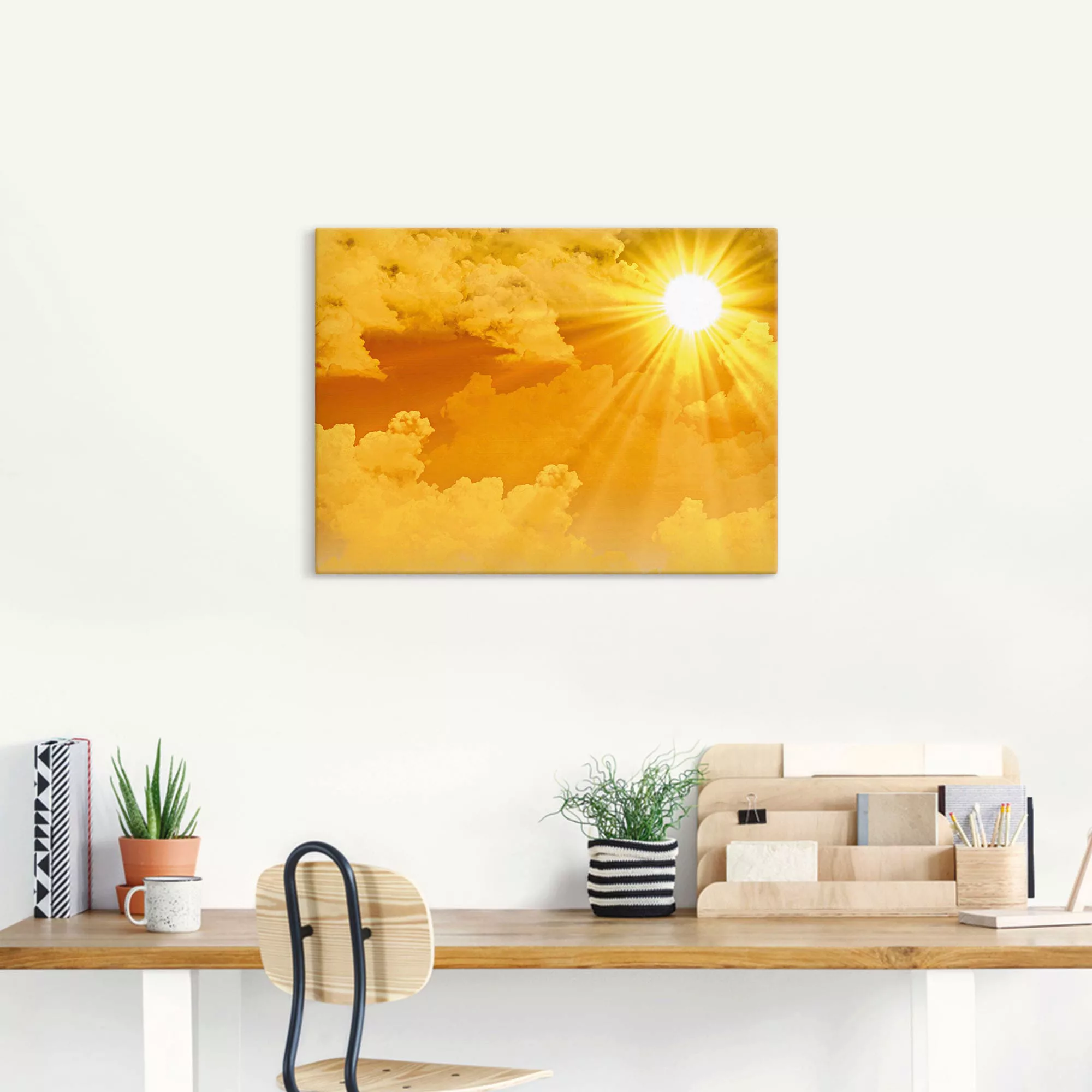 Artland Wandbild "Warme Sonnenstrahlen", Himmel, (1 St.), als Leinwandbild, günstig online kaufen